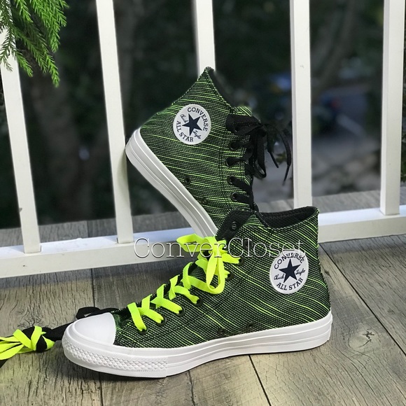 NWT Converse Chuck II Black Volt green yellow WMNS - Picture 2 of 7